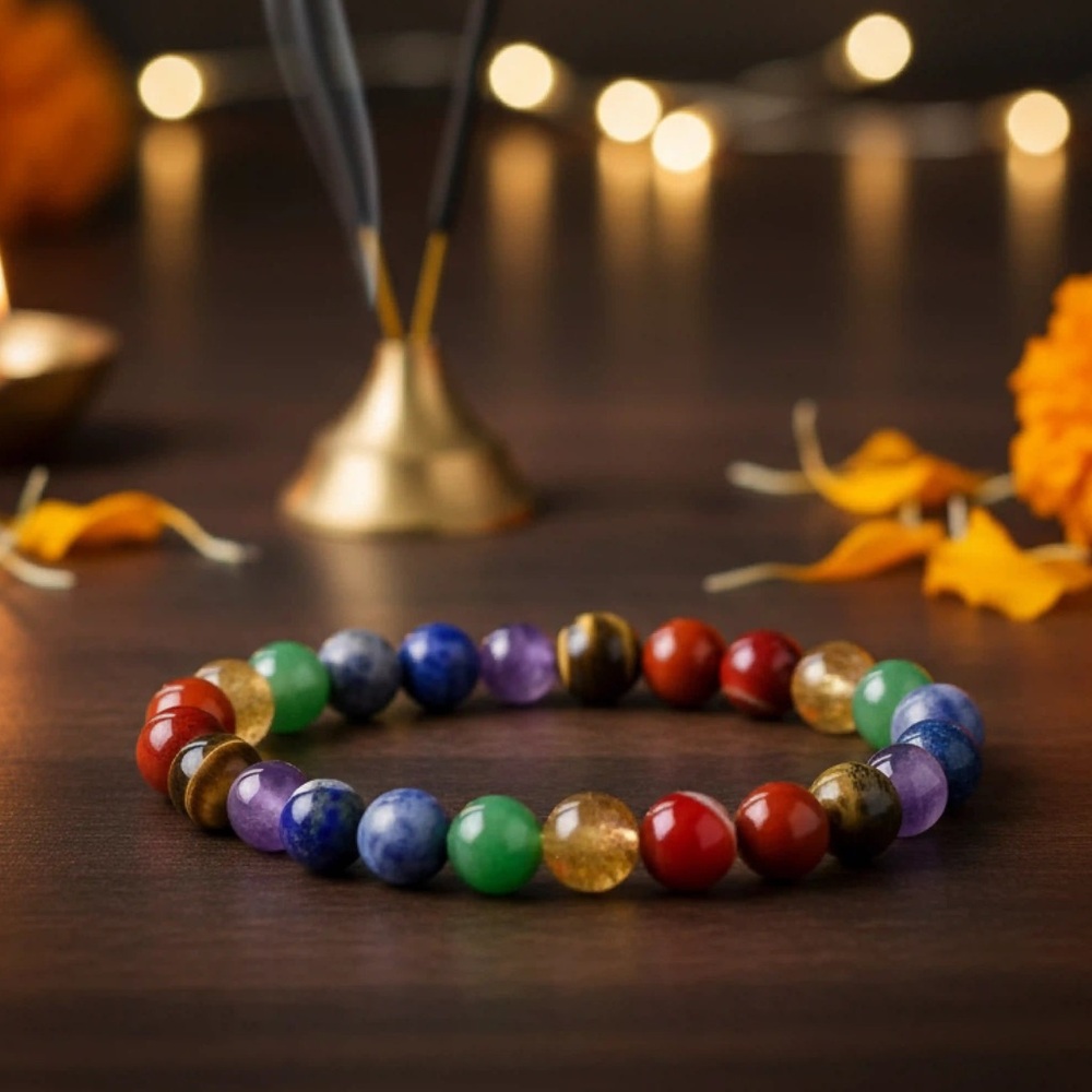 🆕New Seven Chakra Gemstone Bracelet 8mm